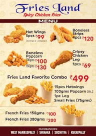 Fries land menu 1