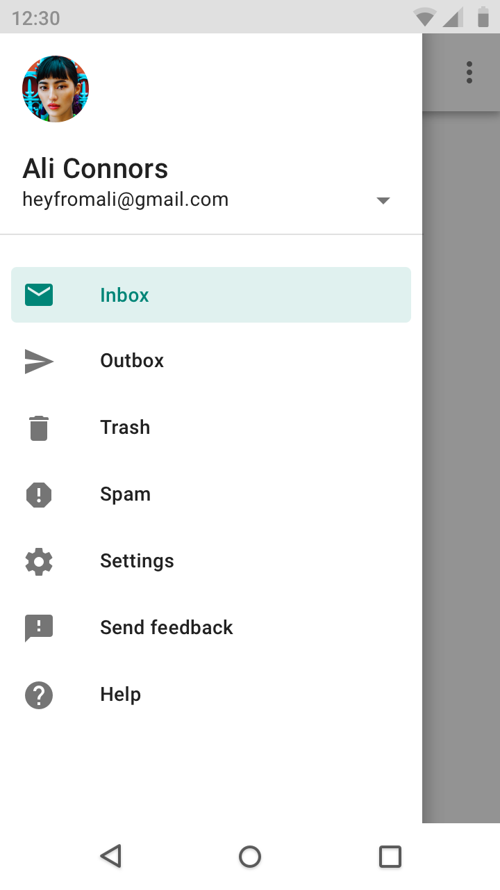 Android settings - Material Design