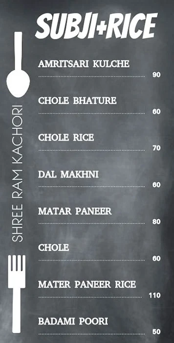 Shree Ram Kachori menu 