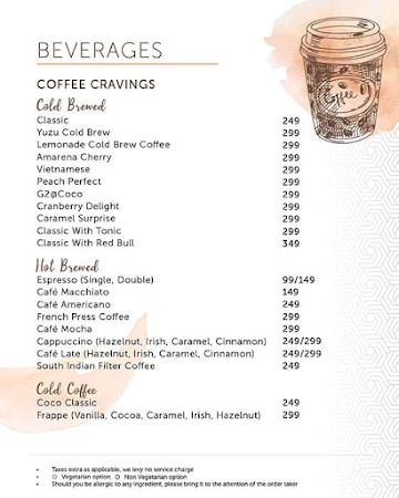 Cafe Coco - Courtyard By Marriott menu 