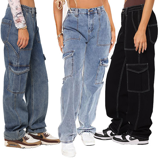 Title 3, Womens High Waist Baggy Loose Wide Leg Workwea...
