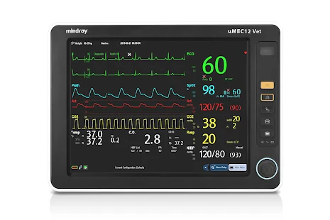 Mindray uMEC12 Vet Touch, ECG, NIBP,SPO2,CO2,Printer