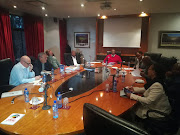 Premier Soccer League (PSL) chairman Irvin Khoza chairs a meeting of the Leagues' executive committee at the PSL head offices in Parktown, north of Johannesburg on Thursday July 5 2018.