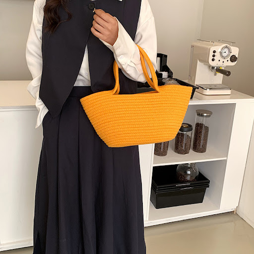 Title 7, Cotton Woven One Shoulder Portable Large Capaci...