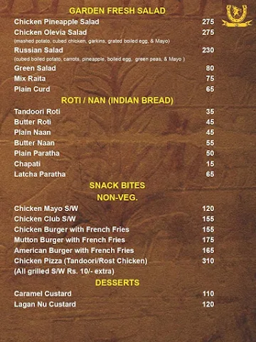 King's Resto Bar menu 