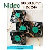 Quạt Nidec 60.60.10Mm Dc 24V Tản Nhiệt Máy Tính, Giải Nhiệt Máy Chủ, Làm Mát Điện Thoại, Main, Hút Mùi Khò Hàn