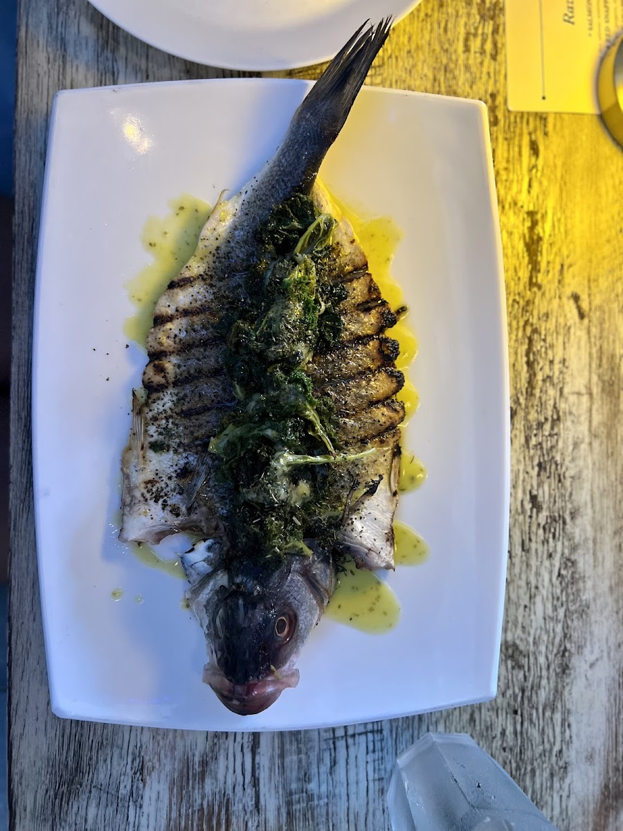 Whole Grilled Branzino with Wild Greens