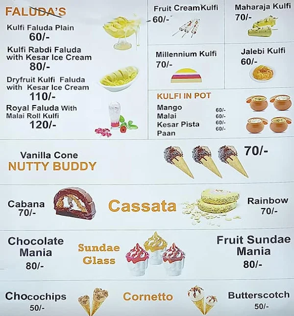 Kings Kulfi menu 