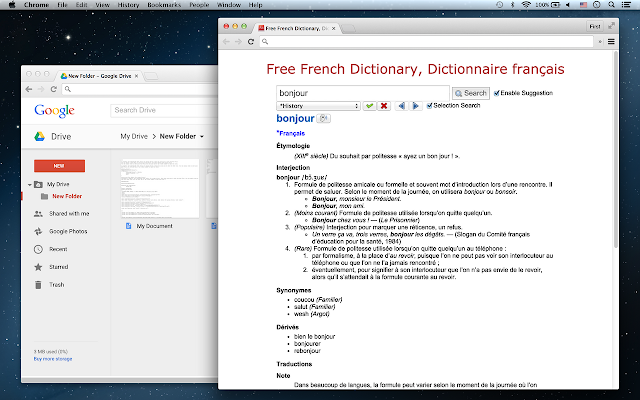 Screenshot of French Dictionary