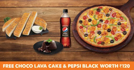 Any Big 10" Pizza + Any Garlic Breadsticks [FREE Choco Lava Cake & Pepsi]