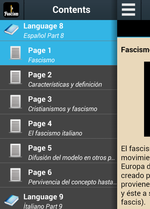 Android application Fascism History screenshort
