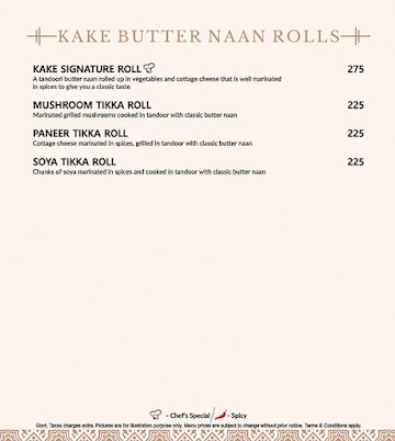 Kake Di Hatti menu 