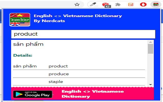 English <> Vietnamese Dictionary