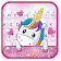 Thème de clavier Cute Cartoon Unicorn icon