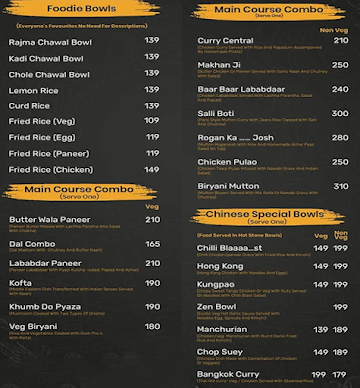 Chatoorey menu 