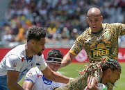 Cecil Afrika crosses over for the Blitzboks. 