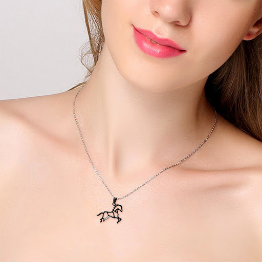 Title 3, S925 Sterling Silver Necklace with Black Micro ...