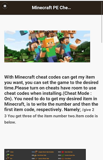 Cheats for Minecraft PE