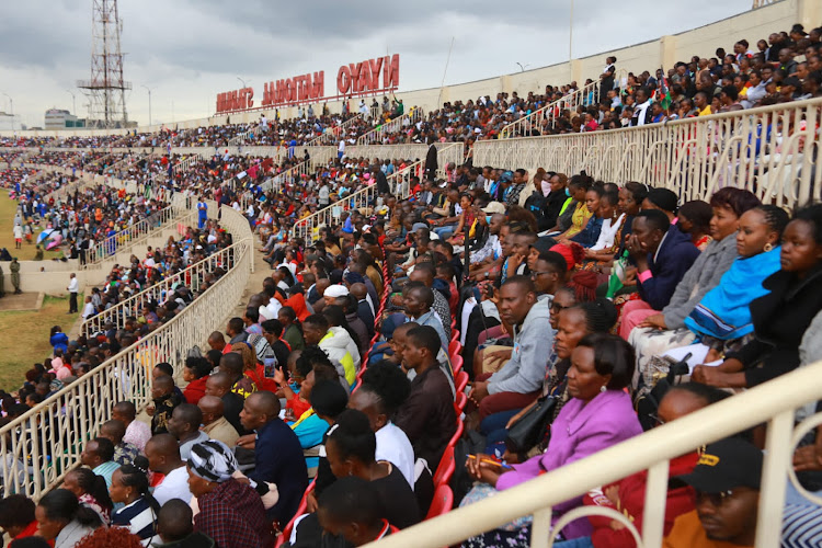 Kenyans during the Benny Hinn- mega crusade at Nyayo Stadium on February 24, 2024.