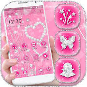 Love Pink Diamond Heart Theme  Icon