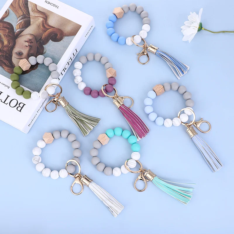 Narukvica Privesak Sa Drvenim i Silikonskim Perlama Glodalica Sigurna za Bebe i Decu Elegantna Laka za Čišćenje i Idealna za Nošenje