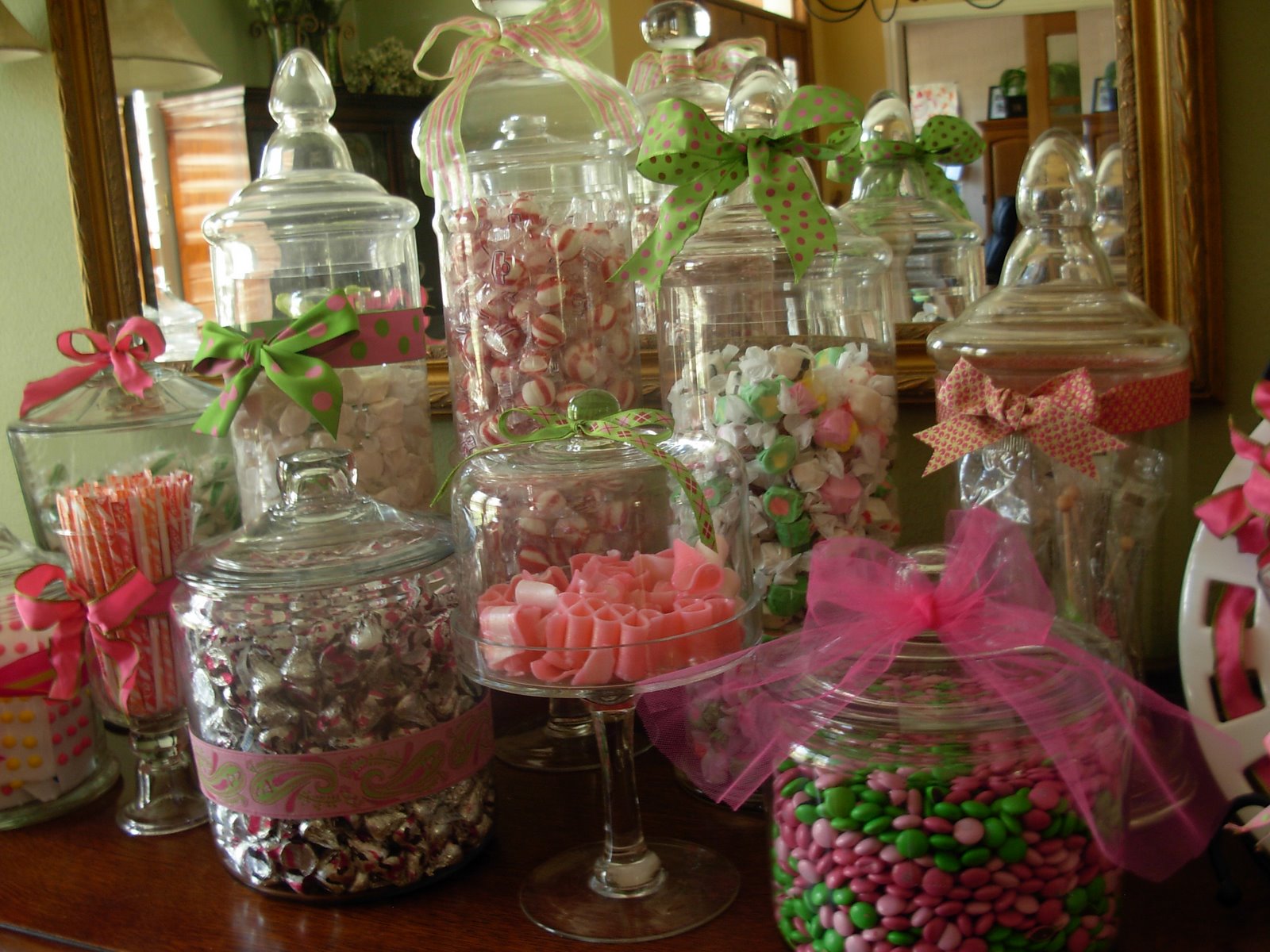 candy bar at wedding reception