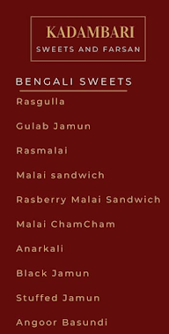 Kadambari Sweets & Farsan menu 3