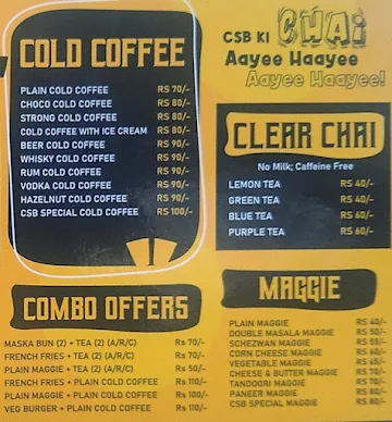 Chai Sutta Bar menu 