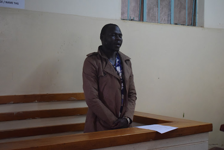 Suspect Kenneth Owuor before Ndhiwa principal magistrate Mary Ochieng’ on January 6, 2020.