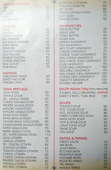 Abhinandan Pure Veg Restaurant menu 