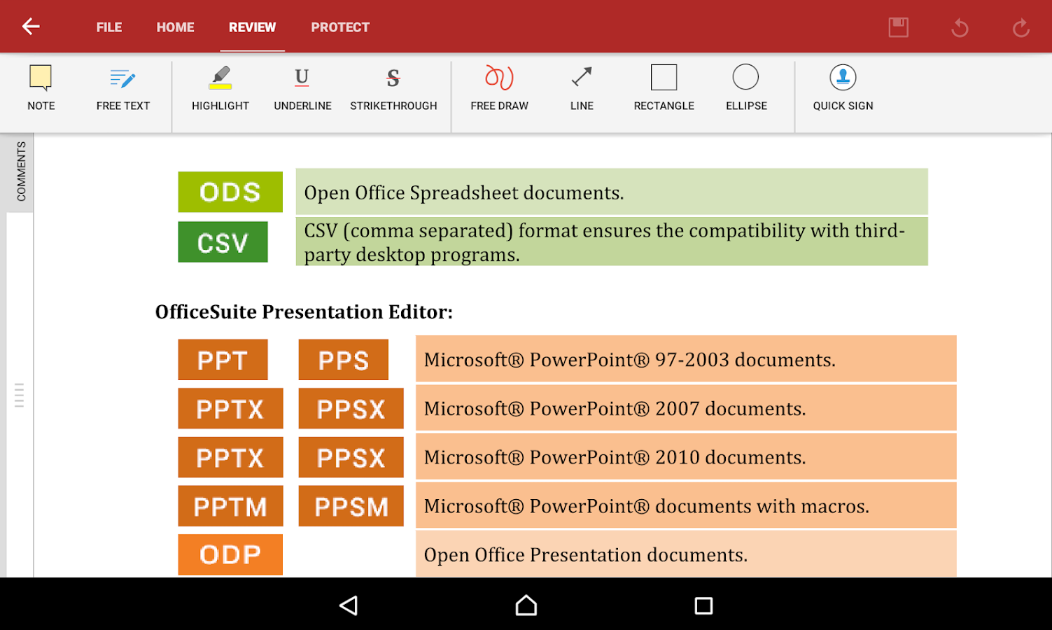 OfficeSuite 8 Pro + PDF - screenshot