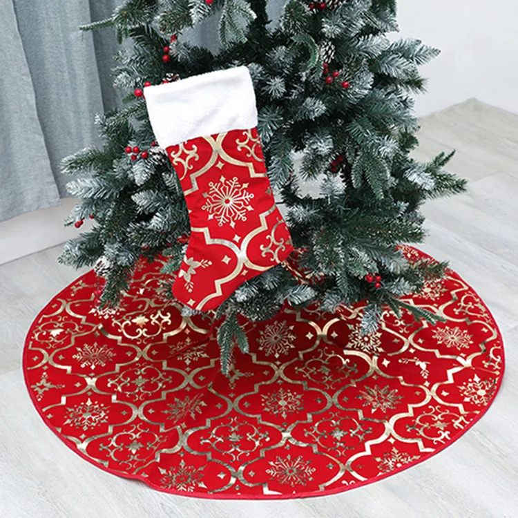 Falda para árbol de Navidad de una sola capa Decoraciones Elegante cubierta para base de árbol Festivo y fácil de usar para una decoración navideña perfecta.