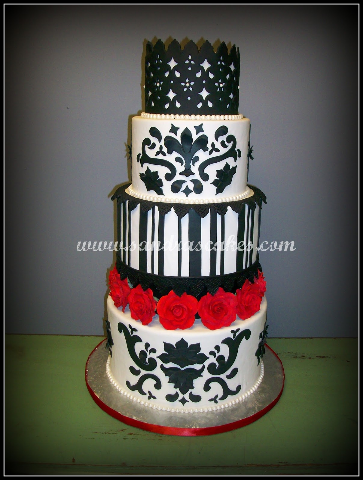 Damask Wedding Cake