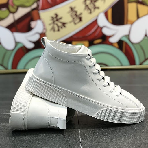 Title 13, Mens Leather High-top Platform Casual Shoes of...