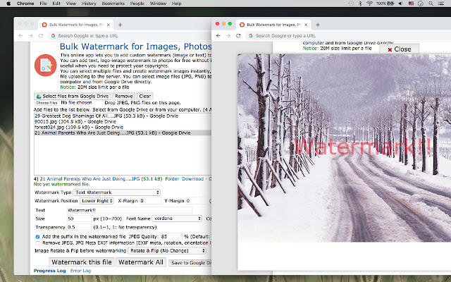 Bulk Watermark for Images, Photos chrome extension