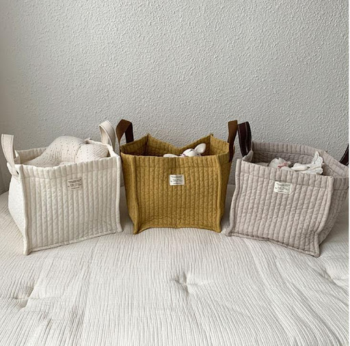 Title 1, Quilted Embroidery Handbag Baby Bed Storage Bag