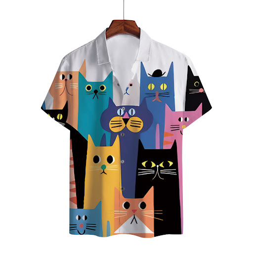 Title 15, Digital Printed Lapel Shirt For Men Stylish and...