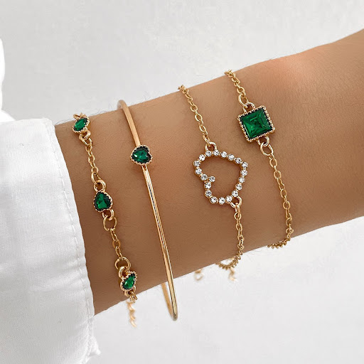 Title 5, Light Luxury Square Gem Bracelet for Women, Ful...