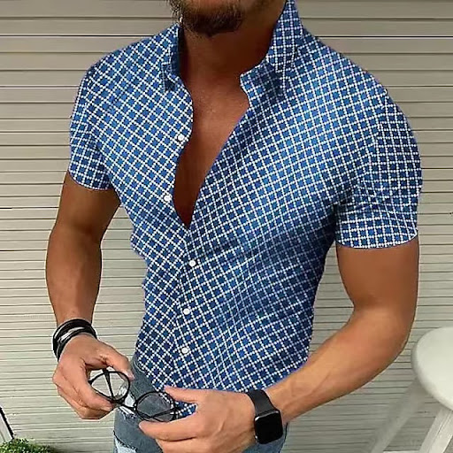 Title 6, Mens Fashion Casual Plaid Short-sleeved Shirt ...