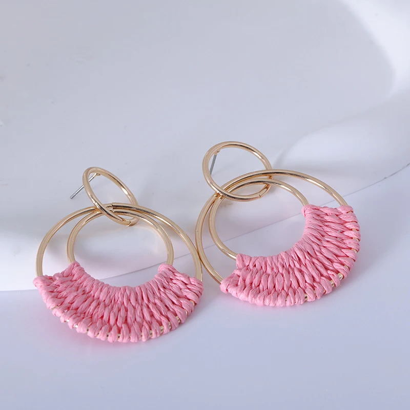 Women's Fashion Creative Hand Weaving Stud Earrings, handcrafted for unique style. Elevate your look with artistic, wove