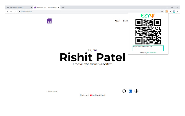 EZYqr - QR Code Generator chrome extension