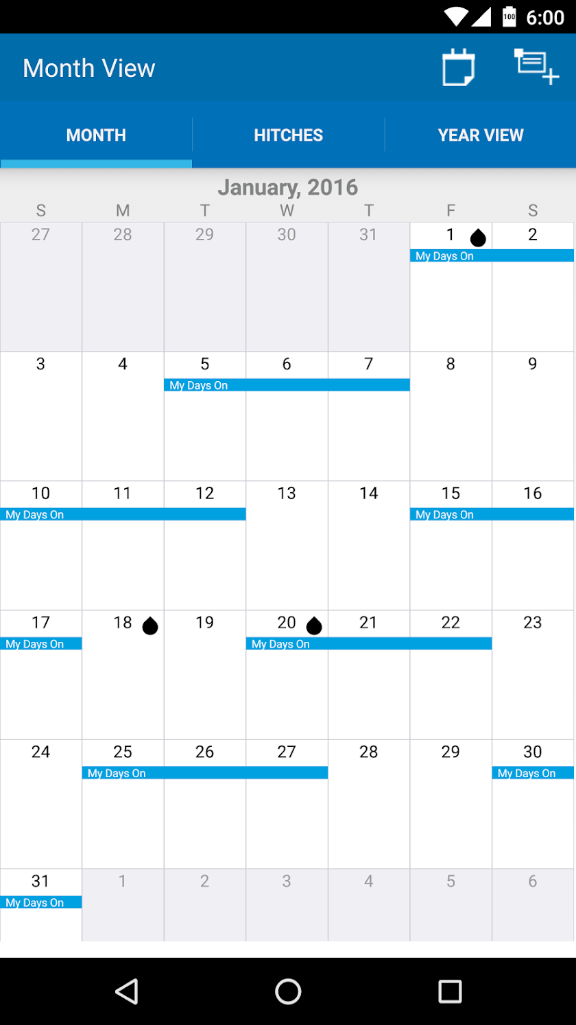 Oilfield Calendar Screen 3