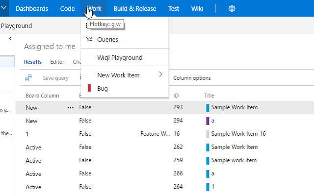 VSTS Hotkeys