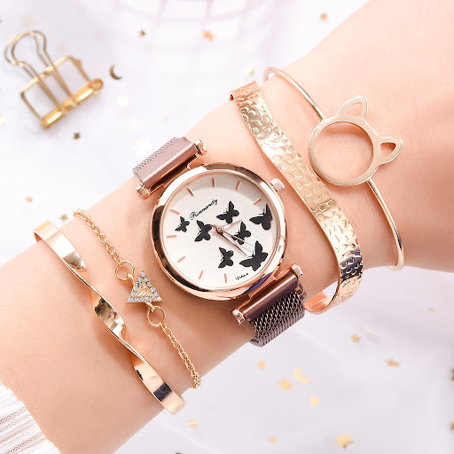 Title 13, Butterfly Dial Quartz Watch Set