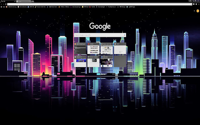 Neon City Skyline Theme chrome extension