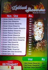 Labbaik Shawarma menu 1