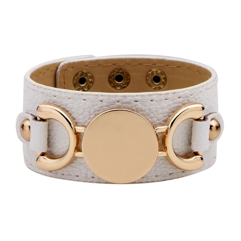 Brede leren damesarmband met creatieve roségouden letters – Een stijlvolle armband voor een unieke uitstraling