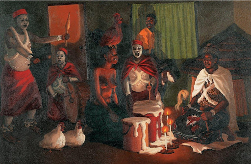 Sithembiso Sibisi's ‘The route to divinity’, 2005. Some of Sibisi's work is on show as part of the Norval Foundation's exhibit 'Congress: The Social Body in Three Figurative Painters' in Cape Town.