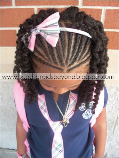 Half Cornrows With Three Strand Twist Out