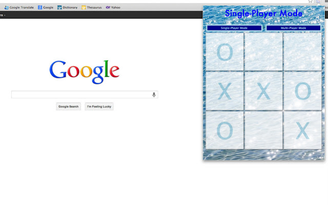 Tic Tac Toe on Chrome